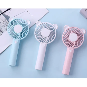 

1200ma USB Handheld Rechargeable Fan W/ Light Portable Cooler 3 Speed Adjustable For Warm Weather Activities