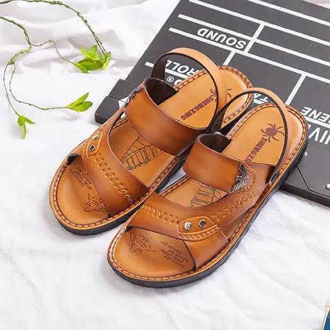

New men's sandals spring and summer Korean fashion non-slip beach dual-purpose comfortable wear slippers S2nlxPa