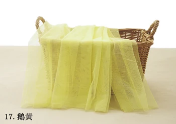 

10 yards light yellow mesh tulle, blue tulle bridal fabric for wedding garment accessories