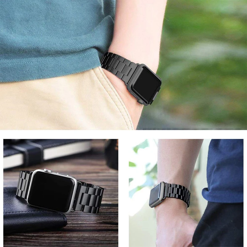 Ремешок из нержавеющей стали для apple watch band 5 4 44 мм 40 мм correa 42 мм 38 мм iwatch series 3 2 band Link браслет аксессуары для часов