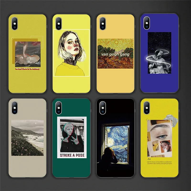 Масляная краска для iPhone 6 6s 7 8 Plus X XR XS Max 5 5s SE чехол телефона модный абстрактный