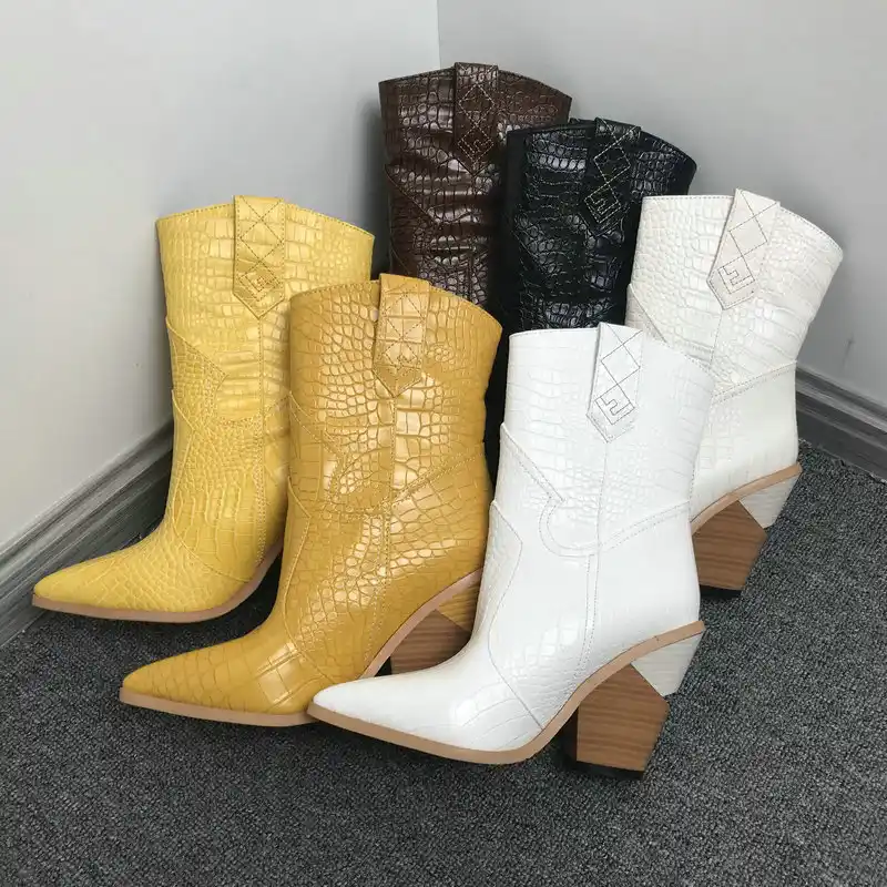 black and yellow cowboy boots
