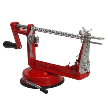 

Red 3-in-1 Stainless Steel Hand-cranking Apple Peeler Slicer Peeler Kitchen Tool