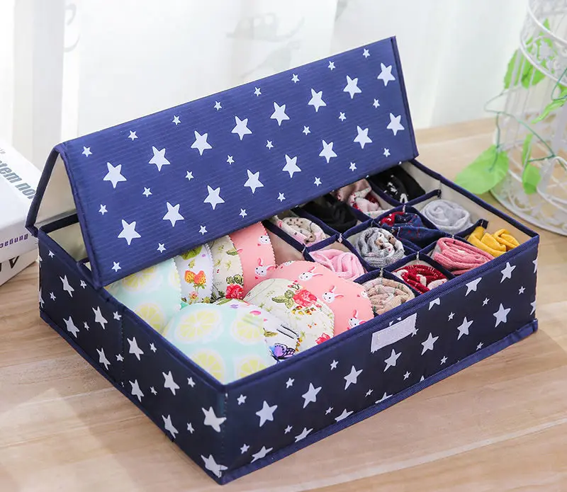 Star B washable Шкаф Ящики-органайзеры для нижнего белья тканевый коллекционный Органайзер Hosehold ящик для хранения носков портативный складной шкаф аккуратный Чехол - Цвет: Star B washable