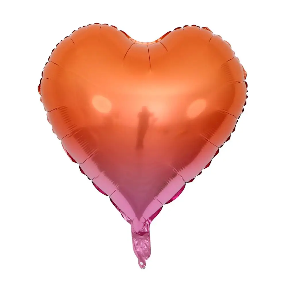 10pcs 18inch Gradient Star Heart Foil Balloons Kid's Birthday Party Wedding Decorations Valentine's Day Baby Shower Supplies Toy - Цвет: orange