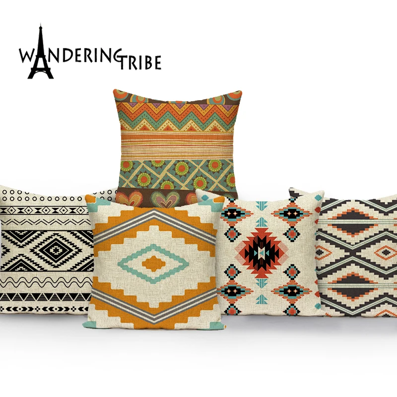 Mandala Geometry Pattern Cotton Linen Pillow Case Sofa Throw Cushion Cover New 