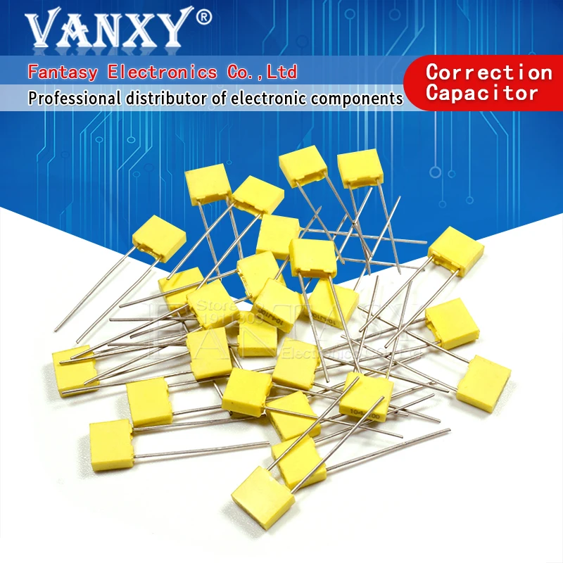 

20pcs Polypropylene Safety Plastic Film 100V 1nF ~ 470nF 100nf 220nf 10nf 47nf 22nf 1nf 0.47uf 0.1uf Correction capacitor