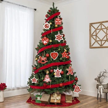 

2021 Wooden Christmas Tree Decorations Toys Articles For Christmas Hanging Ornaments Xmas Decor Home Party Wedding New Year Noel