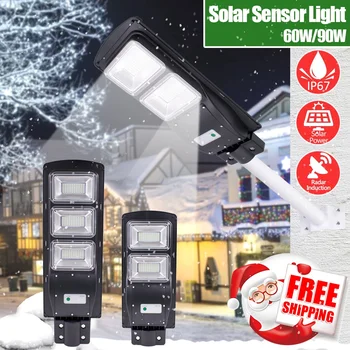 

Solar Powered Street Light, 90W 180-LED Solar Sensor Light with Light Control and Radar Sensor Outdoor Dusk to Dawn for Street A