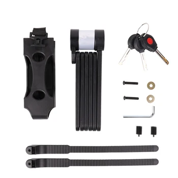 

MTB Folding Bike Lock Professional Anti-theft Metal Foldable Bicycle Lock Keys Password Anti-cut Anti-theft Safety