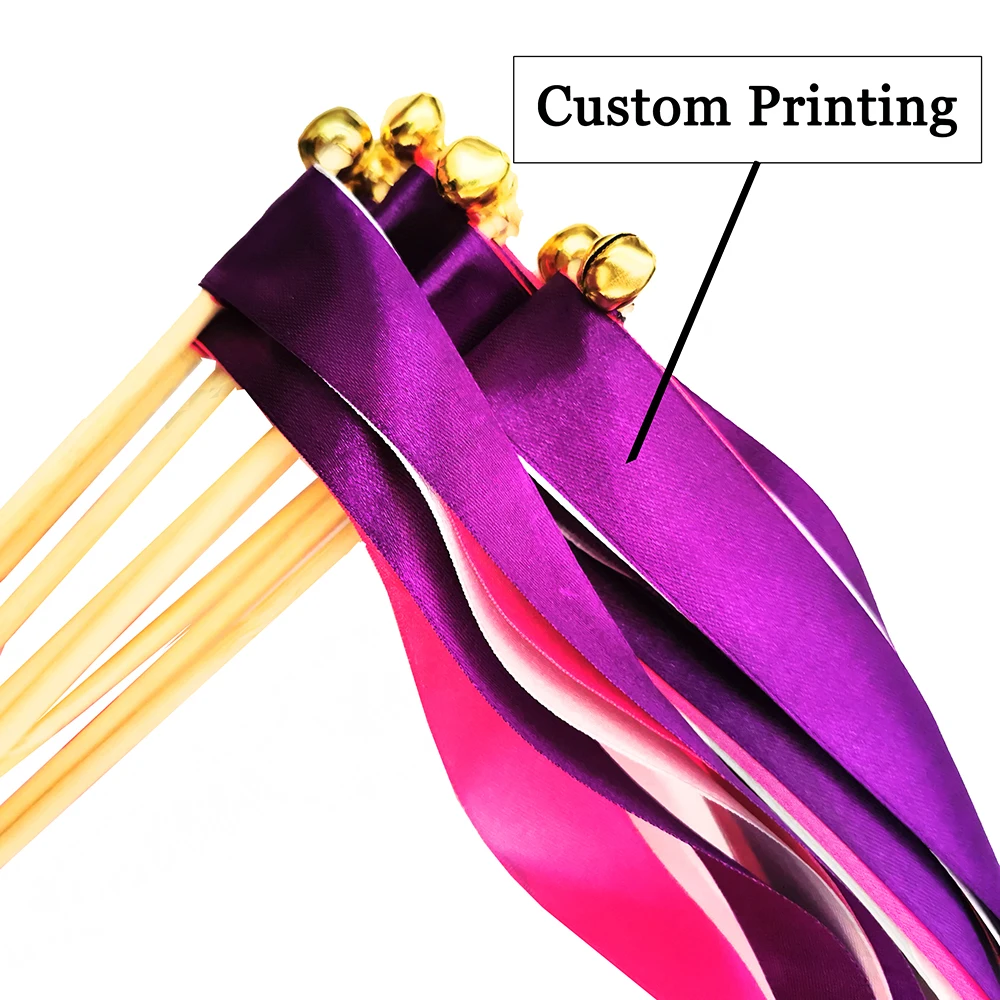 Custom Printing 50 шт. на заказ ленты палочки фиолетовый розовый палочка для свадебной ленты персонализированная печать Mr Mrs Имя Свадебные Вертлюги - Цвет: Custom Printing