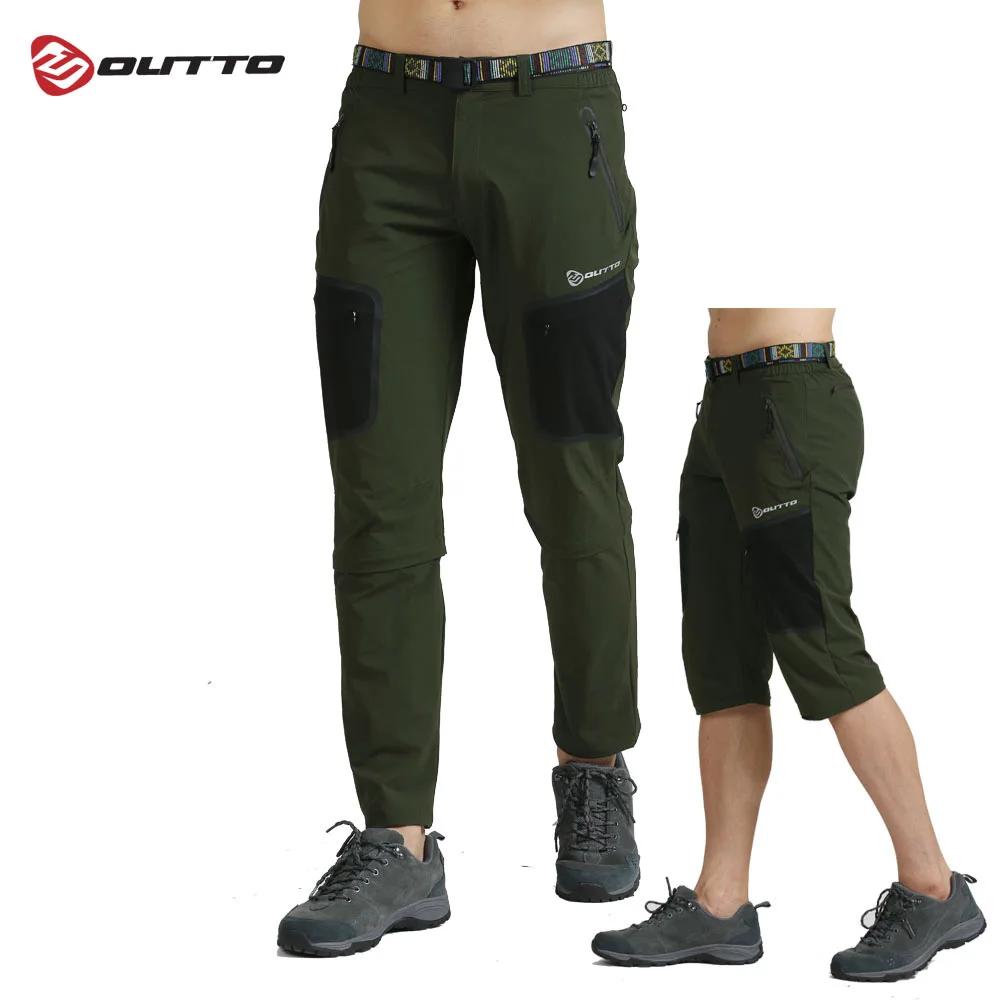 

Outto Men's Detachable Hiking Pants Breathable Elastic Outdoor Sports Trousers Autumn Camping Trekking Climbing Cycling Shorts