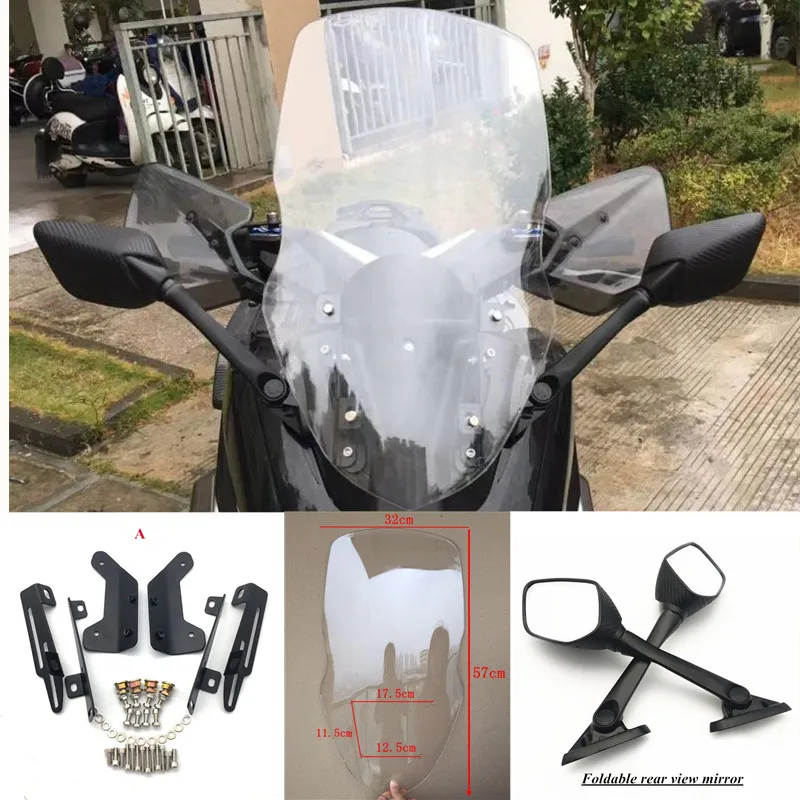 A clear mirror Модифицированный мотоцикл nmax higher18 см прозрачный дефлектор ветрового стекла козырек ветрового стекла Viser для yamaha nmax155 nmax 150 - Цвет: A clear mirror