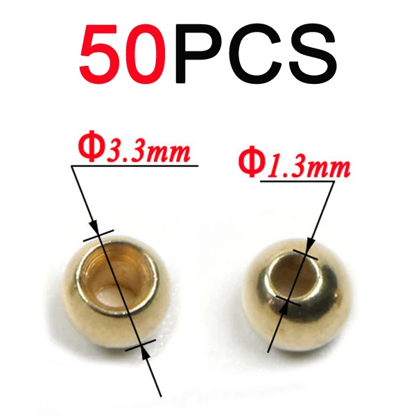 50PCS Size 2 ICERIO 50 шт. латунные бусины для завязывания мушек Nymph стример жуки летающие крючки материалы для завязывания - Цвет: 50PCS Size 2