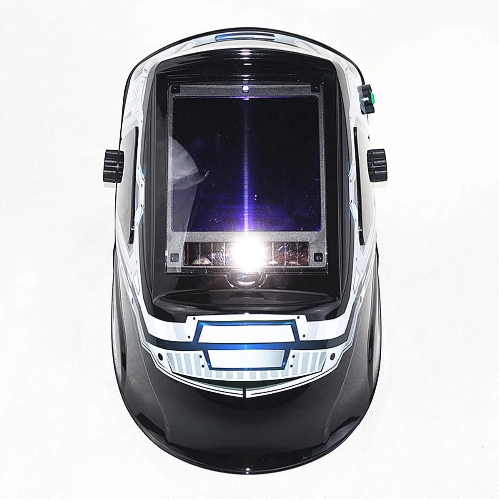Máscara de soldar con pantalla de oscurecimiento automático y 3 ventanas de visión