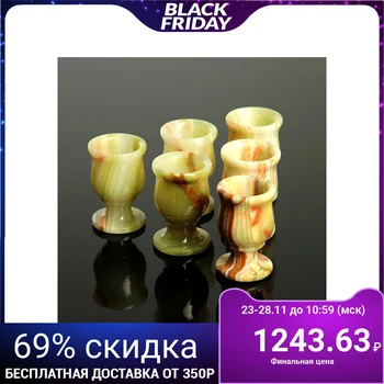 

A set of glasses "Grace", 6 pieces 3.5x7.5 cm, onyx 1500435
