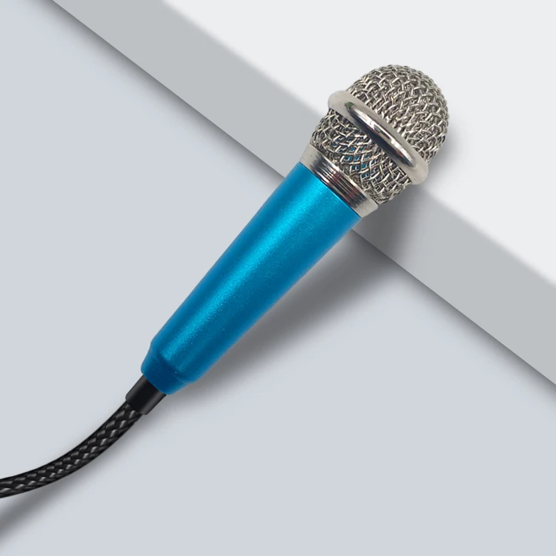 Sky Blue Microphone Портативный микрофон, портативный мини 3,5 мм стерео Студийный микрофон, Аудио Микрофон для смартфона, аксессуары для рабочего стола - Цвет: Sky Blue Microphone