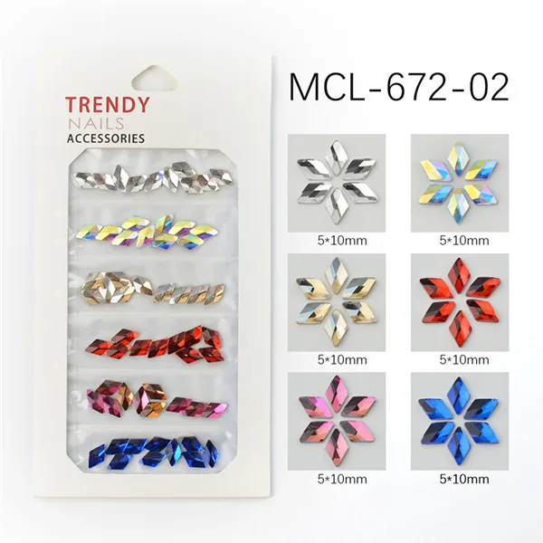 60 шт разноцветные стеклянные стразы для ногтей, художественные украшения, алмазные каплевидные конский глаз, кристалл страз, Амулеты с плоским основанием, набор разных размеров - Цвет: MCL-672-02