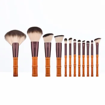 

12 pcs Makeup Brush Soft Plastic Handle Premium Nylon Bristles Powder Brush Blush Brush Cosmetics Brush Kit for Women