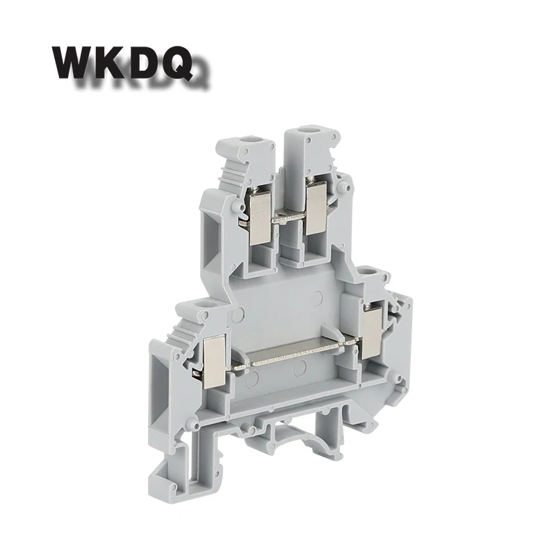 

10pcs UKK-5 Double-Level Din Rail Screw Connection Terminal With 2 level 4 Conductors 1 Bridging Hole Connector UKK5
