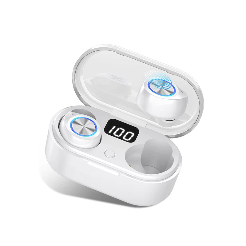 

V5.0 Earphones Bass Stereo Wireless Bluetooth Earphone Fashion Mini Automatic Pairing TWS Bluetooth Earbuds with Long Battery