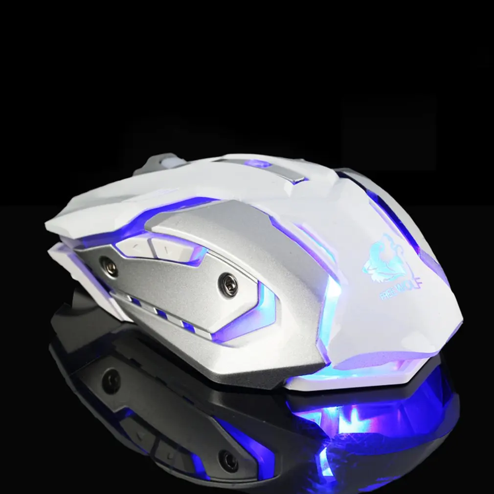 X7, эргономичная игровая мышь, 6 кнопок, профессиональная компьютерная мышь, светодиодный, светящийся, 2,4 г, беспроводная мышь для ПК, компьютера, ноутбука