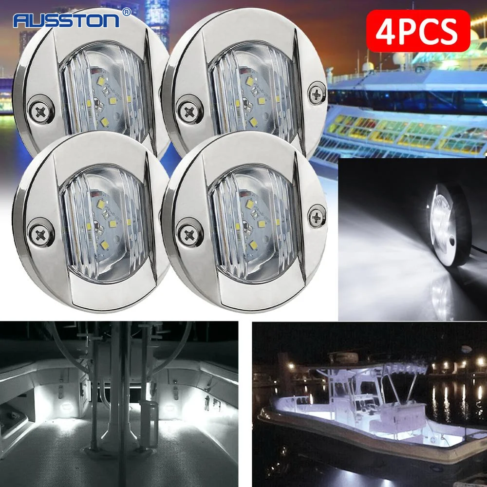 

DC 12V Marine Boat Transom LED Stern Light Round Cold White LED Tail Lamp Yacht Accessory Blue/ White