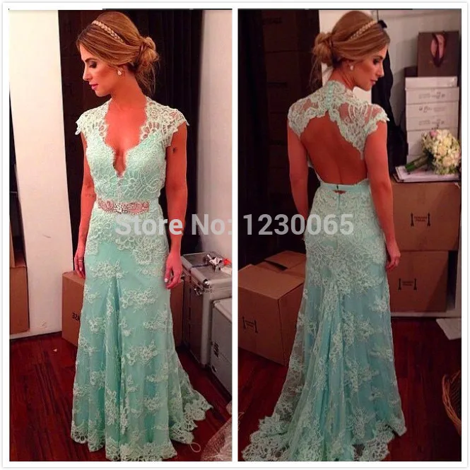 Vestidos De Festa, кружевное синее платье с открытой спиной, глубоким v-образным вырезом, коротким рукавом, длинное вечернее платье, платье для красной дорожки,,, пояс