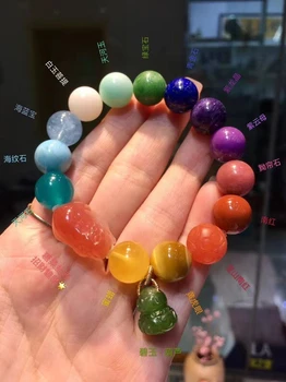 

12mm Natural Rainbow Different Mixed Amber Amazonite Lapis Larimar Kyanite Beads Bracelet Pi Xiu Jade Pendant Certificate AAAAA