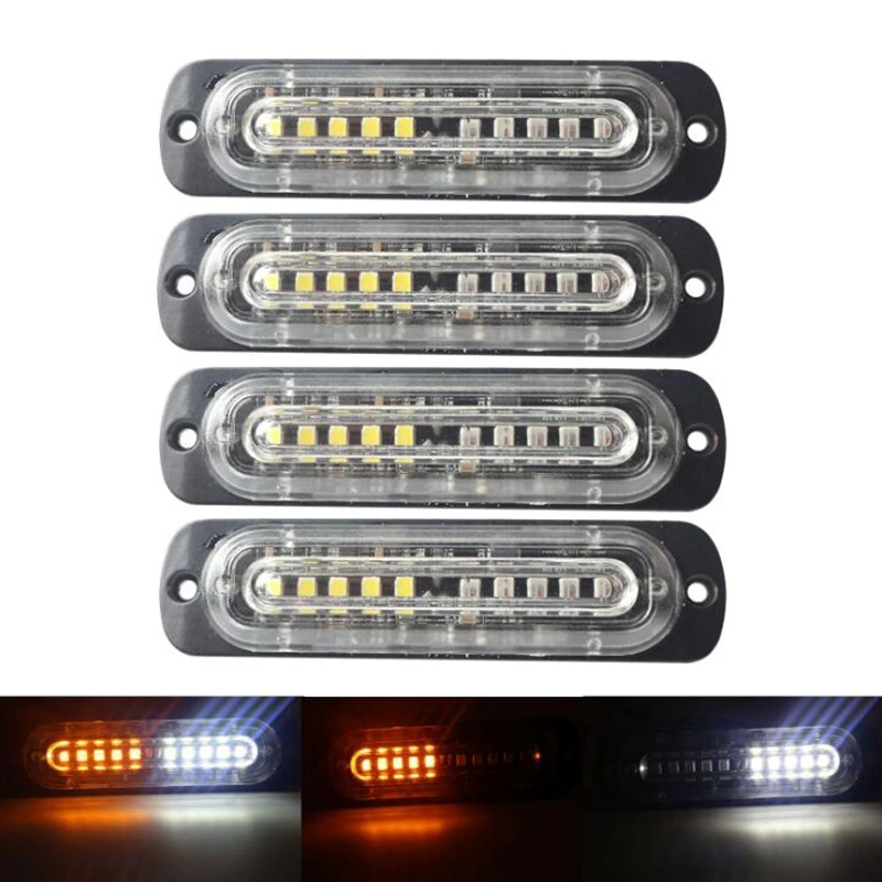 DHBH-4Pcs 10 светодиодный мигающие стробоскопические огни для грузовика Автомобильный светодиодный головной аварийный Маяк аварийные сигнальные огни