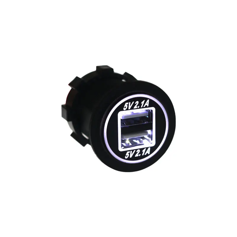 Onever 12-24 в USB зарядное устройство для мотоцикла Авто Грузовик ATV Лодка светодиодный автомобиль 4.2A Двойная зарядка с usb-разъемом Универсальный адаптер выход питания - Цвет: Белый