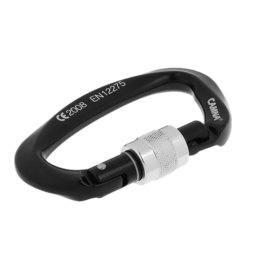 Climbing 35KN Figure 8 Descender + 2pcs 25KN D-ring Screw Locking Carabiners