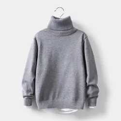 2-12T Toddler Kid Boy Girl Clothes Autumn Winter Warm Pullover Top long sleeve turtleneck Knitted Sweater Casual Plain Knitwear