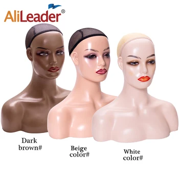 

Alileader Realistic Half Body Pvc Mannequin Head With Shoulder For Display Wigs Hat Scraf Jewelry 3Color Available Training Head