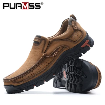 

2020 New Men Shoes Genuine Leather Men Flats Loafers High Quality Outdoor Men Sneakers Male Casual Shoes Plus Size 48