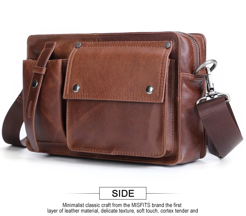 Meesii мужская сумка через плечо, повседневная сумка на одно плечо, винтажная брендовая мужская сумка-мессенджер, деловая сумка из натуральной кожи, сумки
