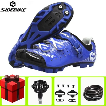 

Sidebike Cycling Shoes add SPD pedal set sapatilha ciclismo mtb Men sneakers Mountain Bike Self-Locking sports Bicycle Shoes