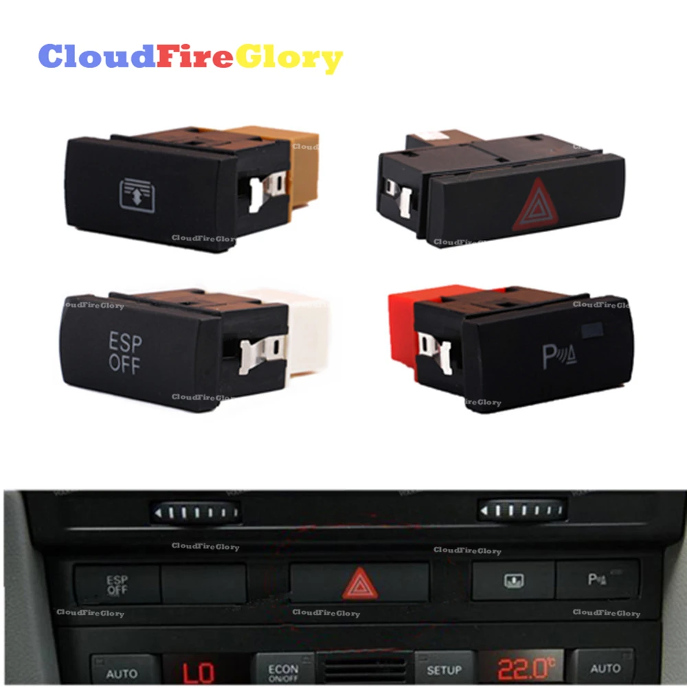 

Emergency Hazard Light Lamp Warning Flash /PDC Parking Assistant /ESP Switch/Electric Rear Shade Sunshade Roller Button Switch