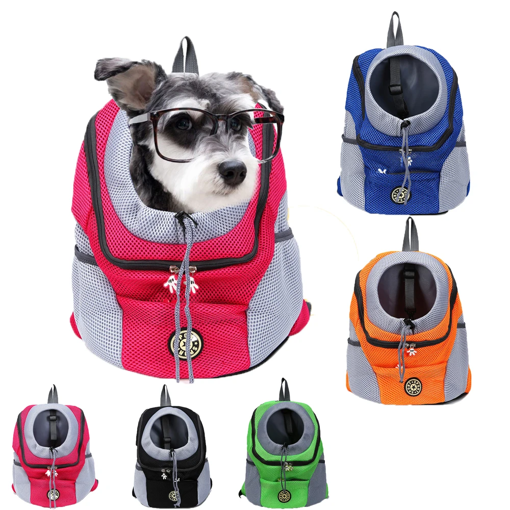 Double Shoulder Dog Carrier Breathable Pet Backpack Outdoor Travel