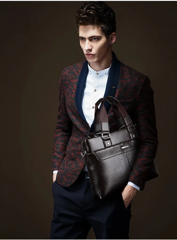 Мужской деловой кожаный портфель-сумка на плечо для ноутбука 1", мужские сумки через плечо, мужские сумки-мессенджеры, одноцветные сумки