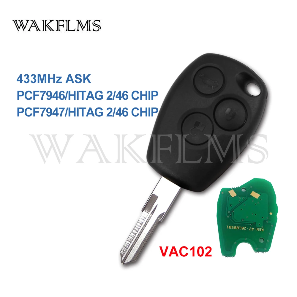 PCF7946A PCF7947A VAC102 дистанционный ключ для Renault Clio Modus Kangoo Master Trafic Vauxhall Movano Vivaro Nissan Primastar