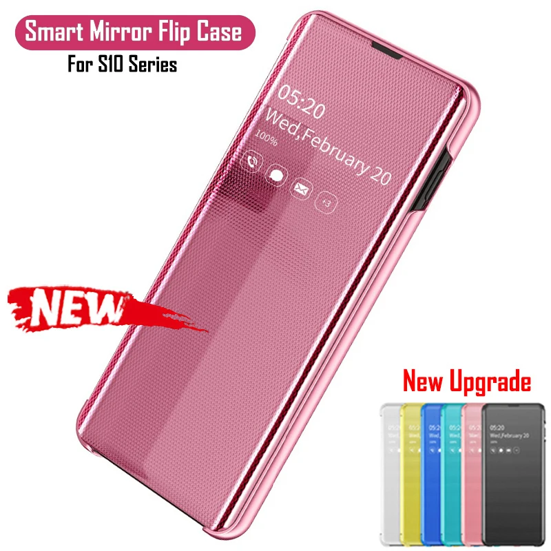Smart Mirror Flip Case For Samsung Galaxy S8 S9 S10 Plus S10e S7 Edge Note 8 9 A30 A50 A70 2019 A7 2018 A750 Original Cover | Мобильные