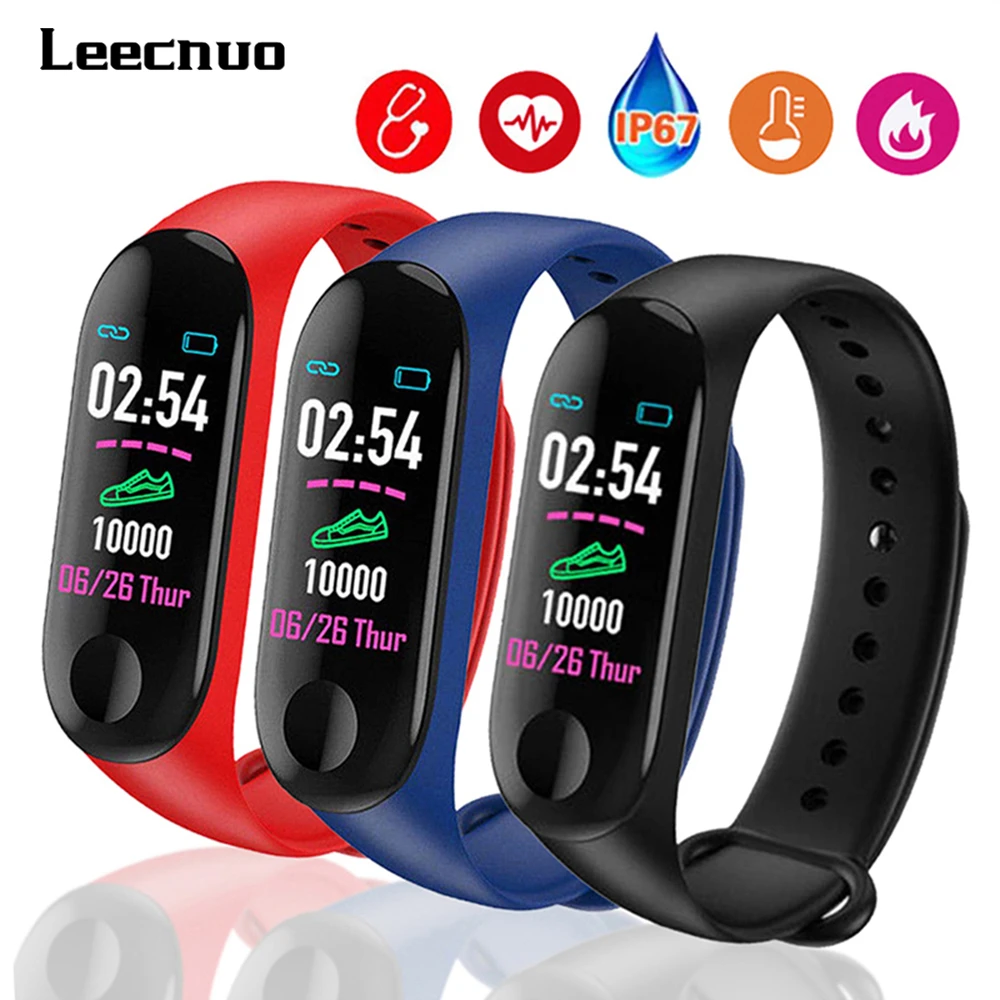 

Rovtop M3 Plus Smart Bracelet Wristband Blood Pressure Fitness Tracker Heart Rate Monitor Life Waterproof Smart Wristbands