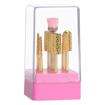 

7pcs Nail Drill Kit Tungsten Carbide Nail File Drill Bit Gold to Beautify Nails Polish Nails Clean and Maintain Nails
