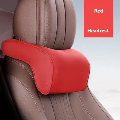 Автомобильный подголовник u-образная подушка Memory Foam Авто интерьерное сиденье для шеи, поддержка поясницы, протектор сиденья, подушка, аксессуары - Цвет: red Headrest