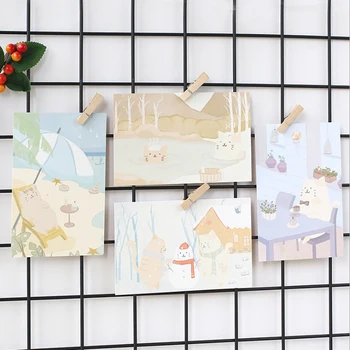 

120pcs/lot CAT'S DAY Greeting Card Wedding Birthday Party Favor Travel Postcard Gift Wholesales