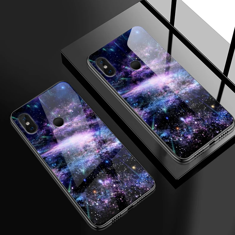 Для Xiaomi 5X6X8 9 SE A1 A2 облегченное закаленное стекло крышка Твердый Чехол для Redmi Note 4x 5A 6 7 Pro Prime роскошный разноцветная ракушка - Цвет: W341