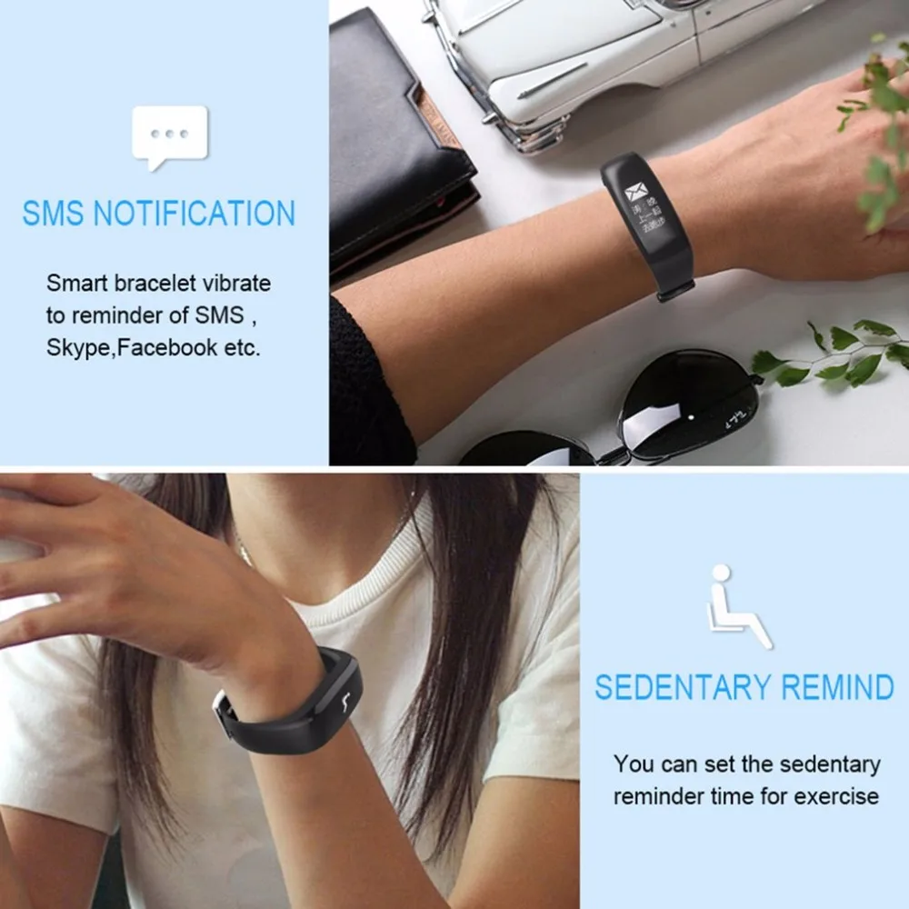 Multifunctional Bluetooth Smart Bracelet USB Charging Call Reminder Steps Counter Health Monitor for Mobile Phone