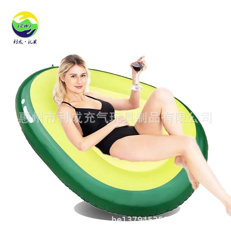 

Sale Green Environmentally Friendly Inflatable Avocado Adult Swimming Tube Ball Inflatable Extra-large Fruit Swimming Tube