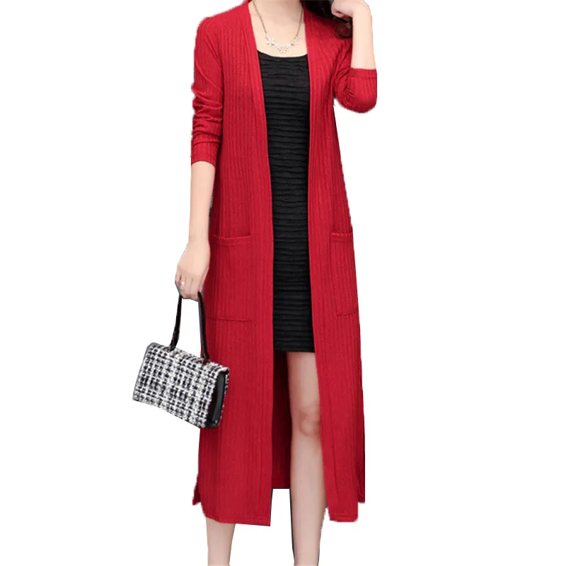 

2019 Fashion Cotton Windbreaker Women's Large Size 5XL Spring Autumn Longer Cardigan V-Neck Wild coat Leisure Shawl Jacket B5